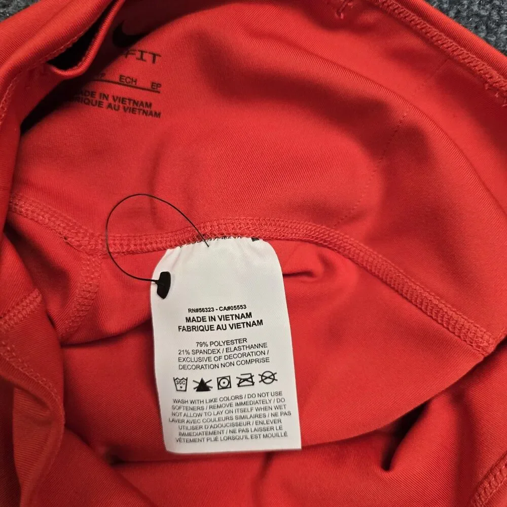 Nike Womens Large Biker Training Performance Red Shorts 7